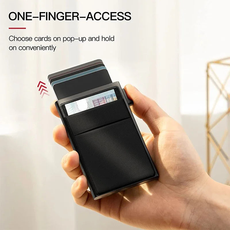 Rfid Credit Card Holder Men Thin Slim Mini Minimalist Wallets Luxury Metal Bank ID Cardholer Case Wallet for Men Carteras \[]pl/