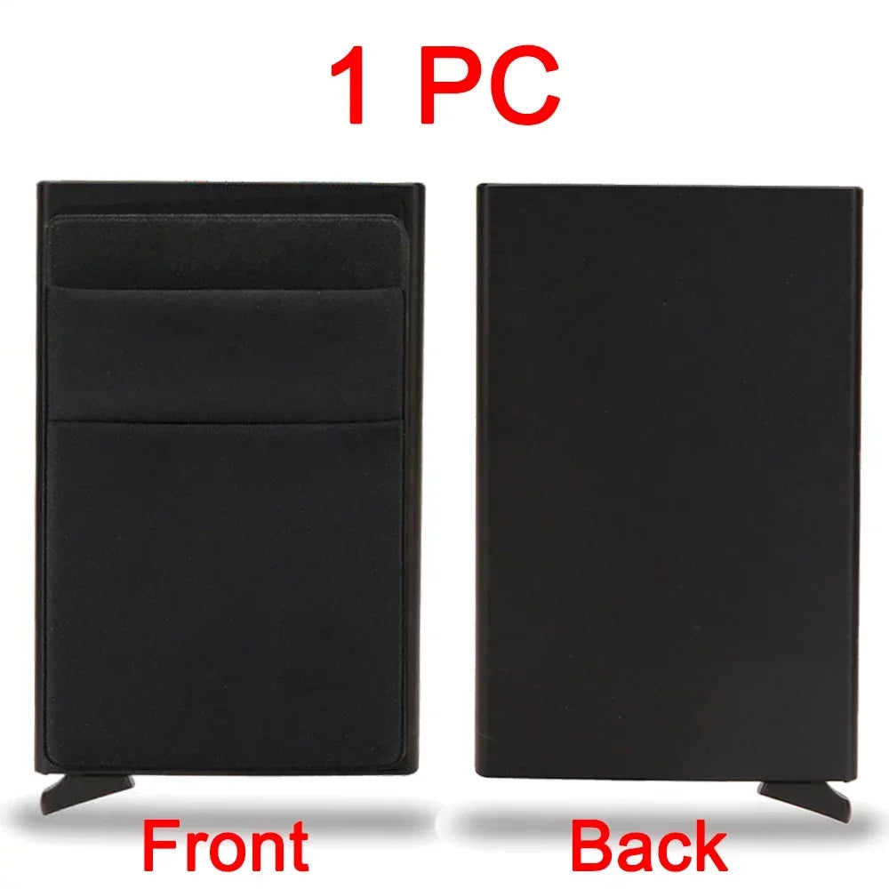 Rfid Credit Card Holder Men Thin Slim Mini Minimalist Wallets Luxury Metal Bank ID Cardholer Case Wallet for Men Carteras \[]pl/