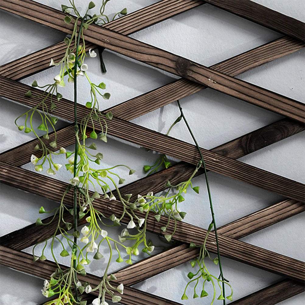 Valla de madera retráctil para jardín, decoración de pino, enrejado para plantas trepadoras, macetas para flores