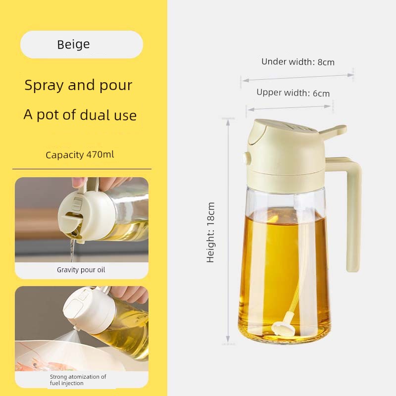 Fuel Injector For Home Food Grade Atomization Kitchen Non-Oil-Stick Dual-Use Two-in-One Oil Dispenser Glass Oil Tank