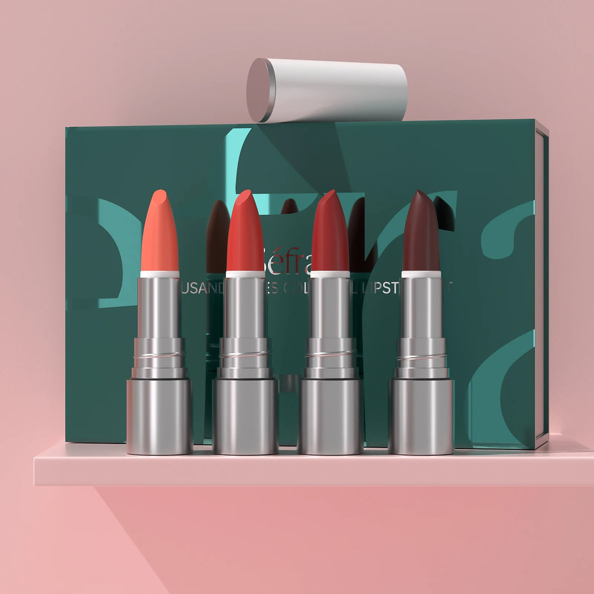 Séfralls THOUSAND KISSES COLORFUL LIPSTICK SET 3.5G/0.12OZ*4PCS Long Lasting Quick-drying Non-Stick Cup Matte Lip Stain Kit