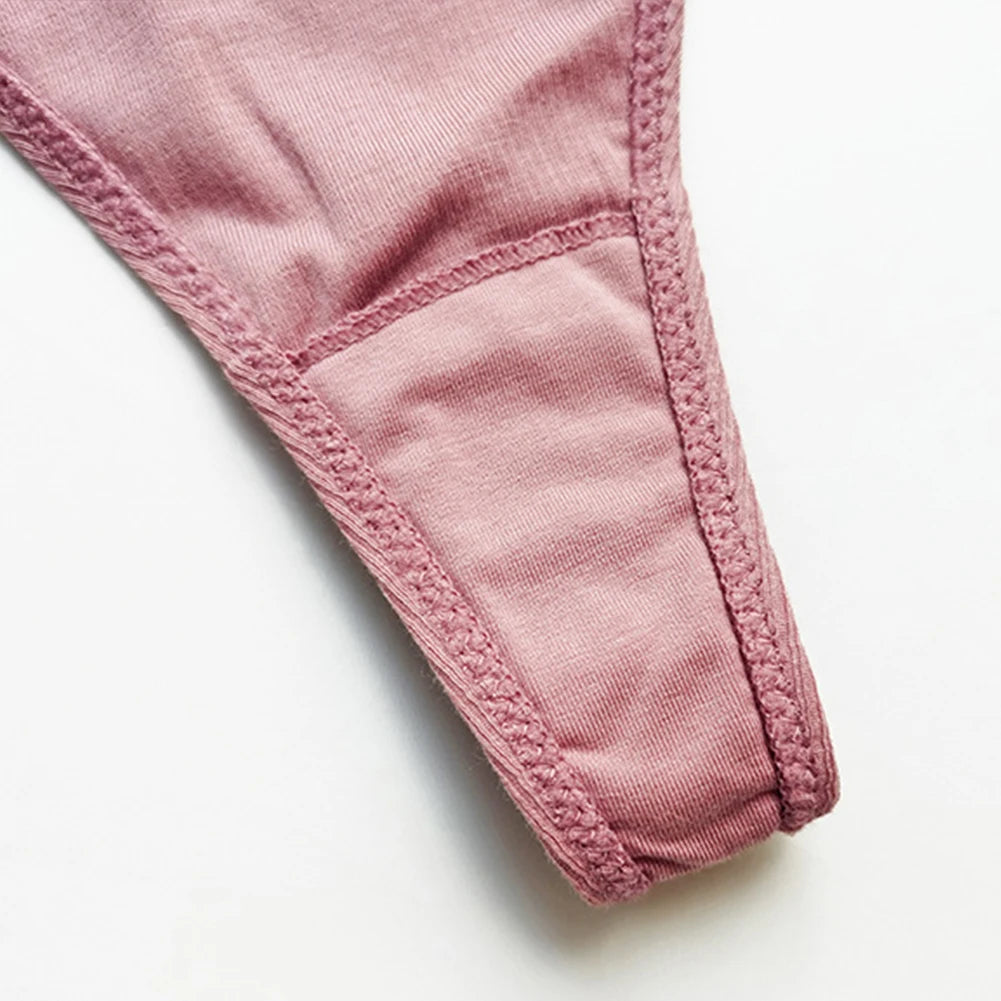 Women Threaded Cotton Sexy Cut G-String Panties Spaghetti Straps Thongs  Comfortable Breathable T-Back Underpants Lingerie