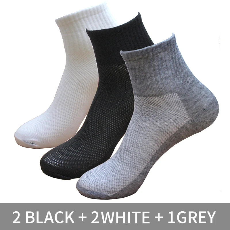 10Pcs/5Pair Unisex Socks Women Men Black White Gray Ankle Socks Female Male Solid Color Socks High Quality Cotton Short Socks