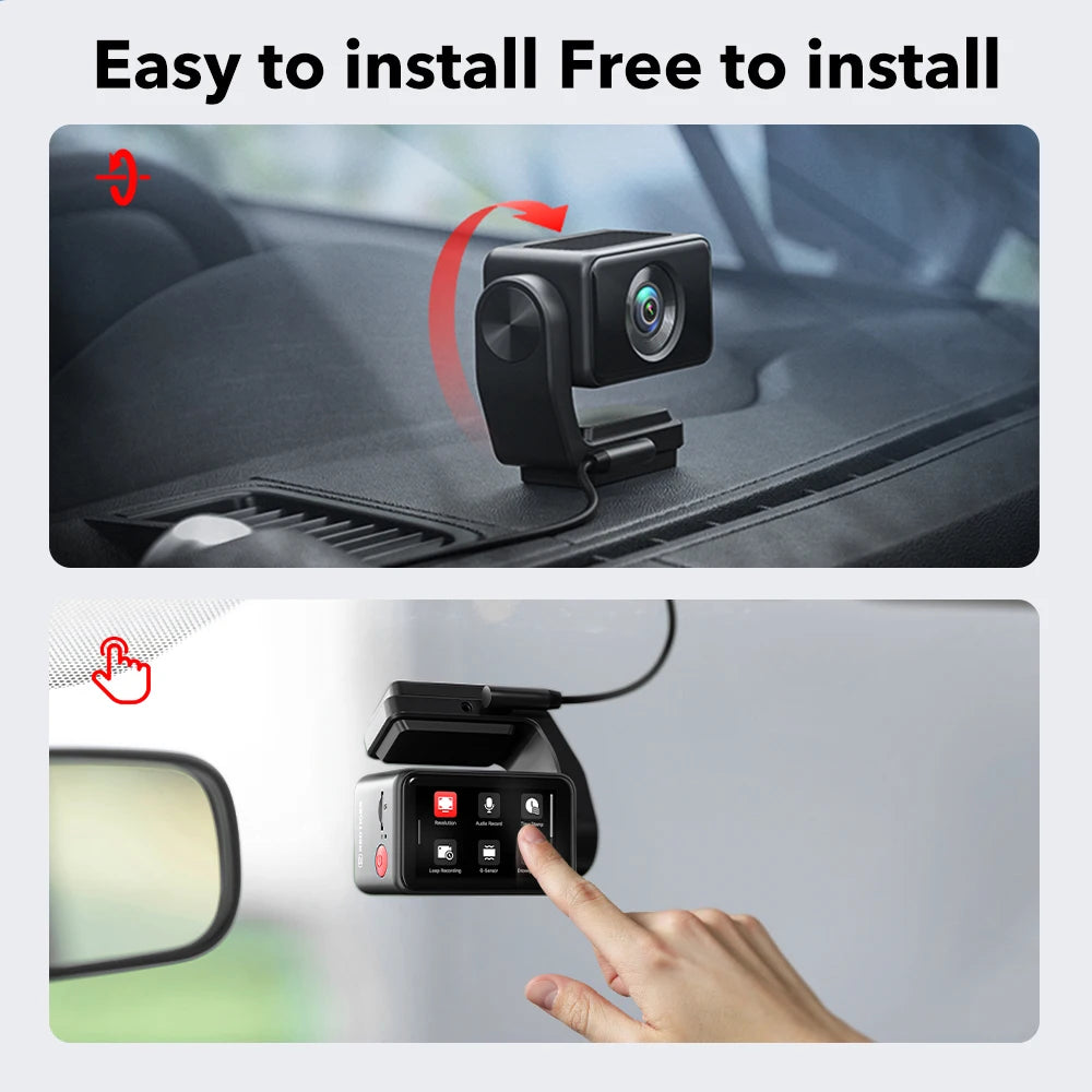 REDTIGER  A4 4k Dash Cam Front and Rear Drive Recorder GPS& 5G WiFi Touch Screen Night Vision 24H Parking Mode Voice Control