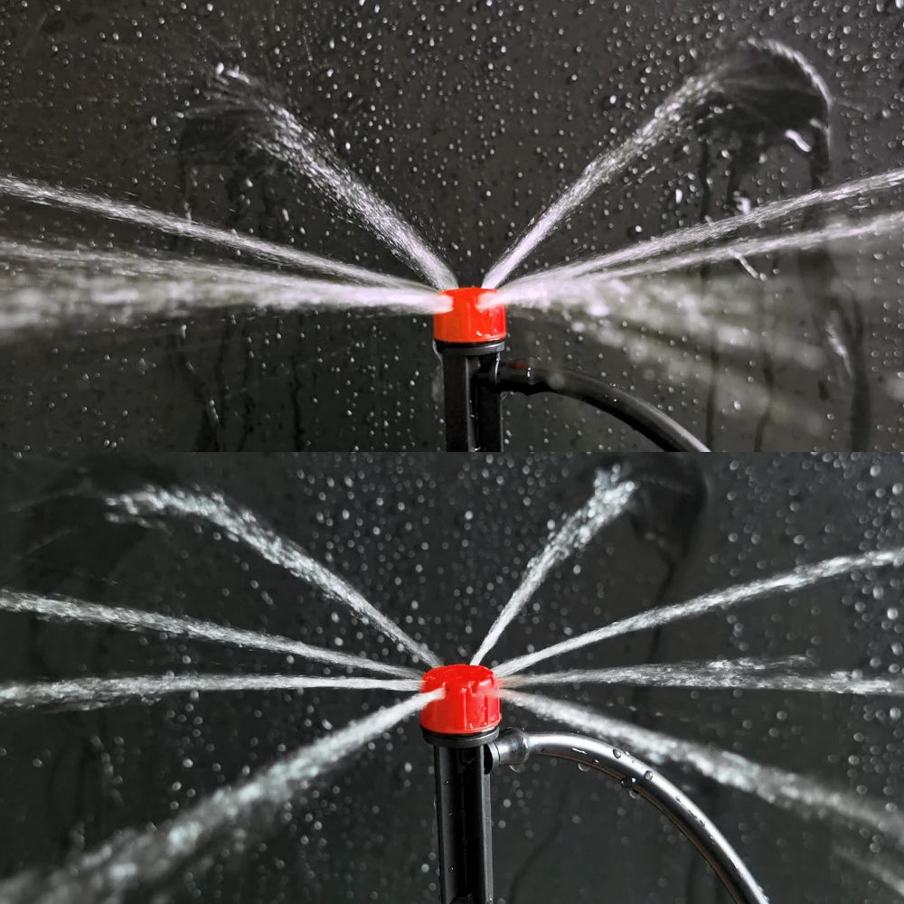 Oasis Garden Riego por goteo Aspersor ajustable de 360 ​​grados Gotero de inserción de ajuste al suelo Manguera de 4/7 mm Invernaderos Patio