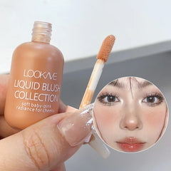 Mini Peach Pink Liquid Blush Waterproof Natural Cheek Blush Makeup Brighten Highlighter Professional Korean Makeup Cosmetic