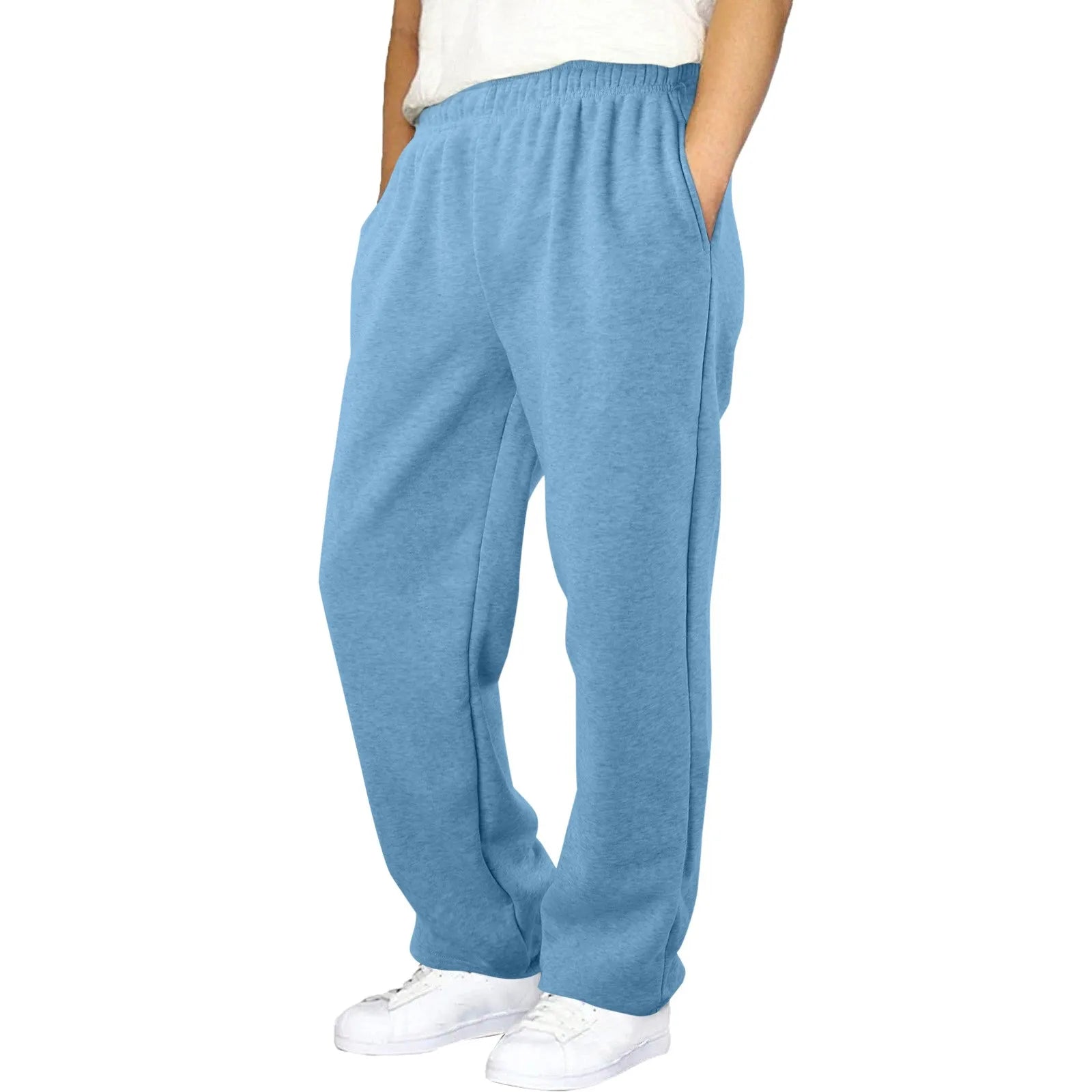 Mens Fleece Lined Sweatpants Wide Straight Leg Pants Bottom Sweatpants Joggers Pants Workout High Waisted Yoga Pants 10 Star