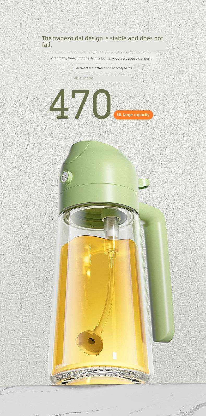 Fuel Injector For Home Food Grade Atomization Kitchen Non-Oil-Stick Dual-Use Two-in-One Oil Dispenser Glass Oil Tank