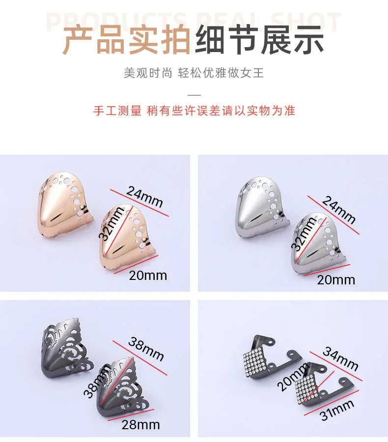 Women Shoes Point Protector Flat Shoe Tips Cap Accessorices High Heel Metal Toe Cap Wear and Tear Concealer Anti-kicking Leather