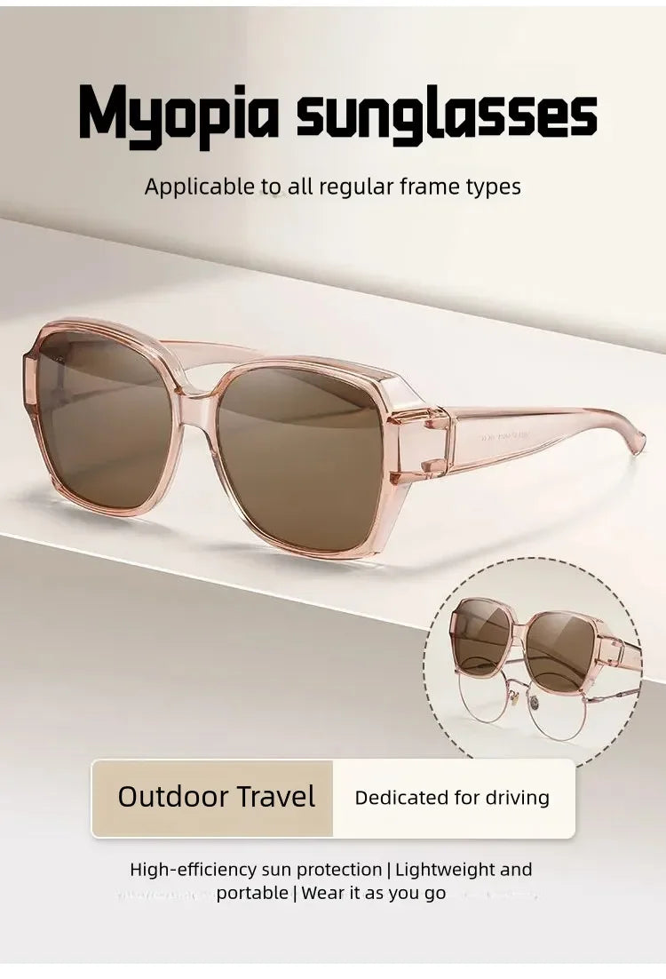 Travel Night Vision Driving UV400 Goggles Men Women Polarized Sunglasses Wear Over Myopia Prescription Glasses Vintage Outdoor