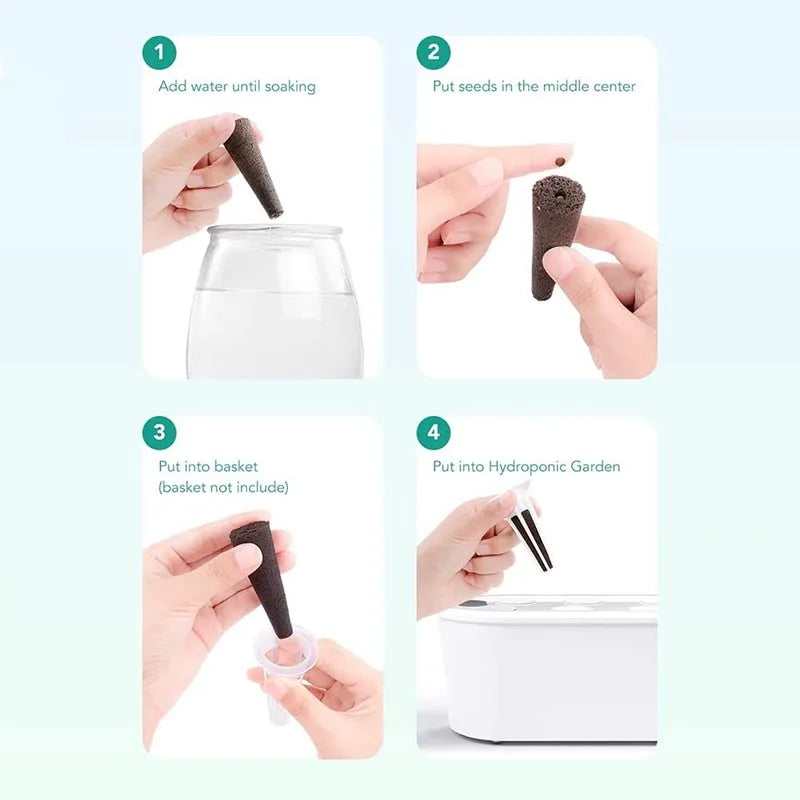 Esponjas de cultivo para usar con Aerogarden, esponjas ecológicas para el crecimiento de plantas hidropónicas, paquete de 50