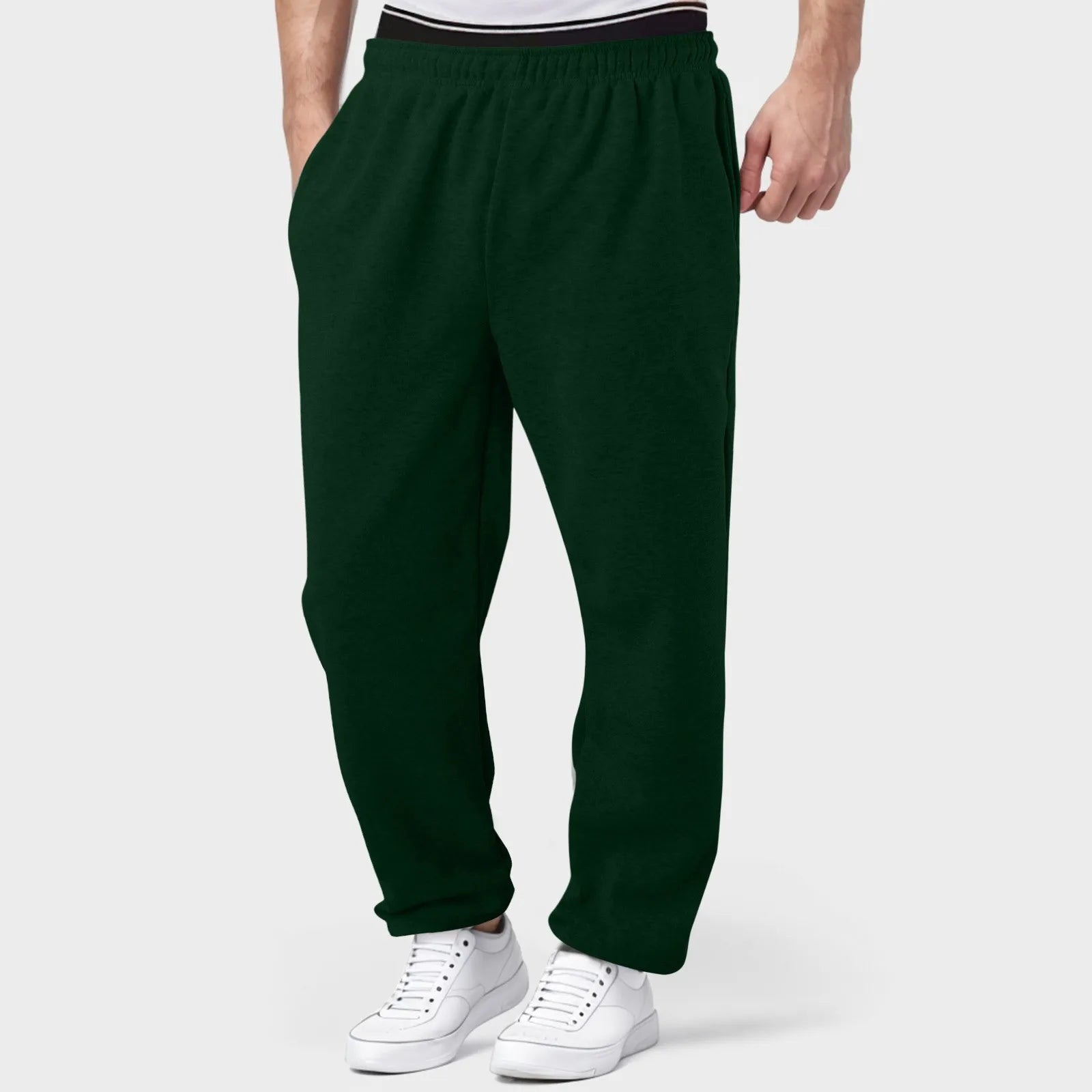 Mens Fleece Lined Sweatpants Wide Straight Leg Pants Bottom Sweatpants Joggers Pants Workout High Waisted Yoga Pants 10 Star