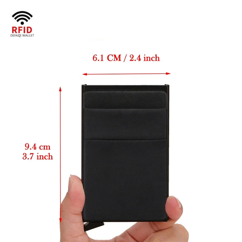 Rfid Credit Card Holder Men Thin Slim Mini Minimalist Wallets Luxury Metal Bank ID Cardholer Case Wallet for Men Carteras \[]pl/
