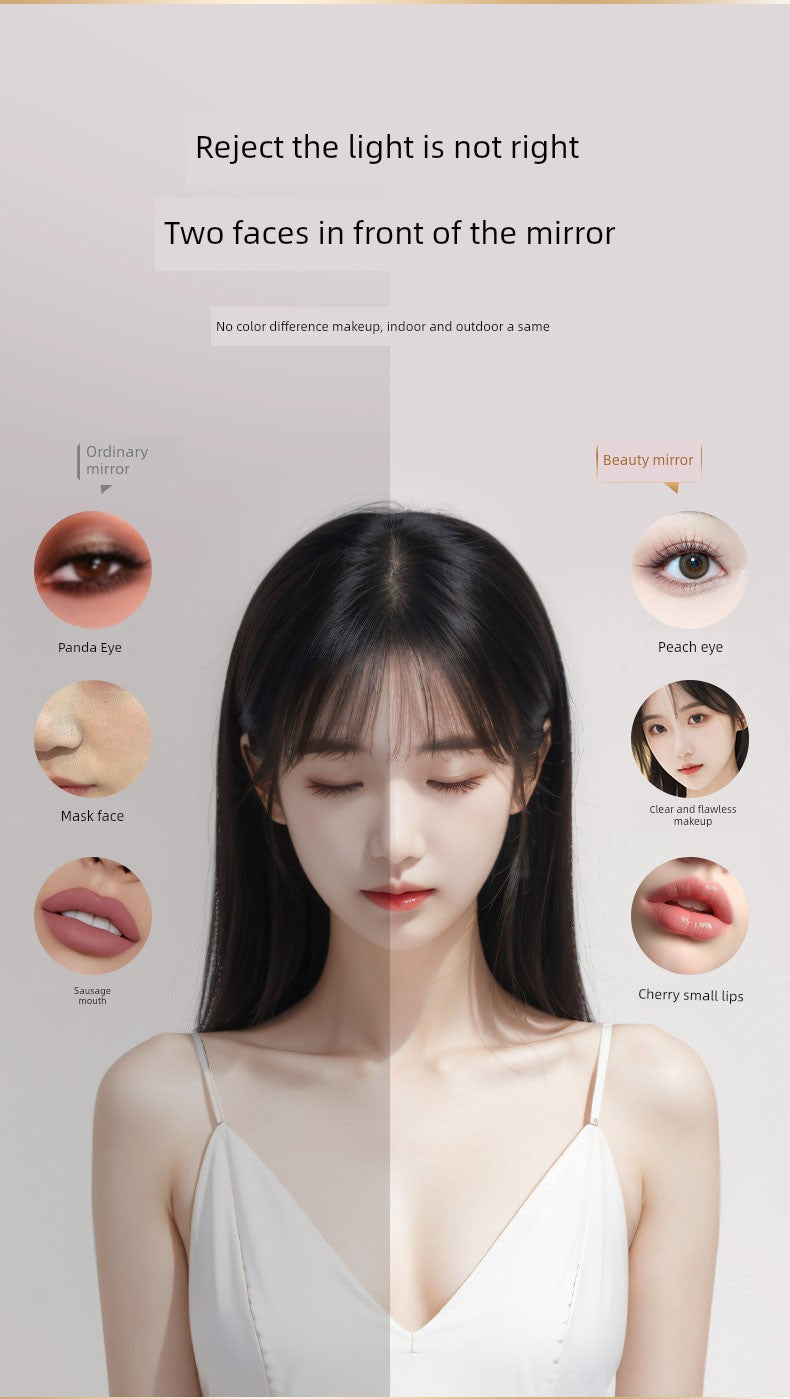 Travel Bag Mirror Desktop Desktop Cosmetic Mirror Portable with Light Women Portable Foldable Led Storage Box