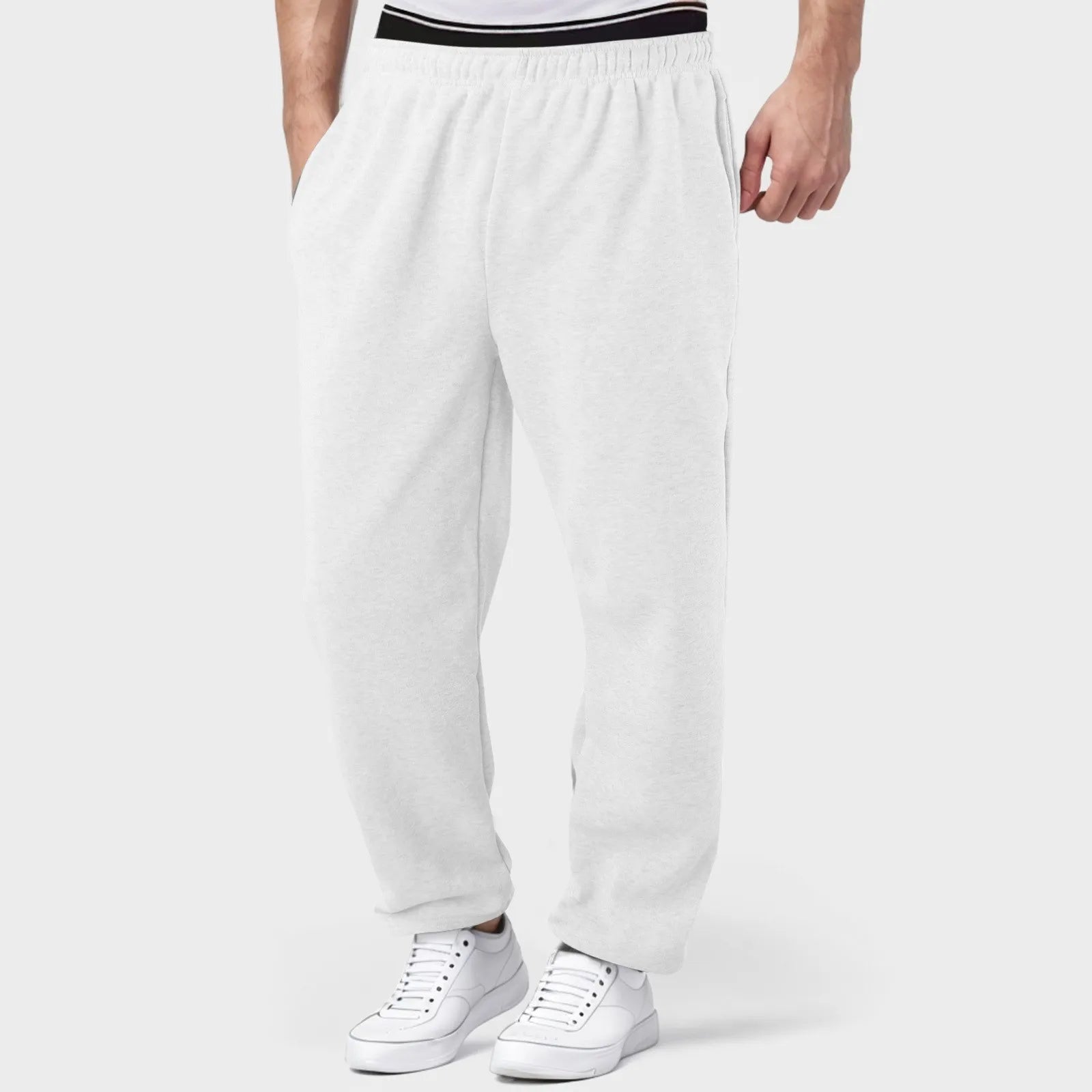 Mens Fleece Lined Sweatpants Wide Straight Leg Pants Bottom Sweatpants Joggers Pants Workout High Waisted Yoga Pants 10 Star