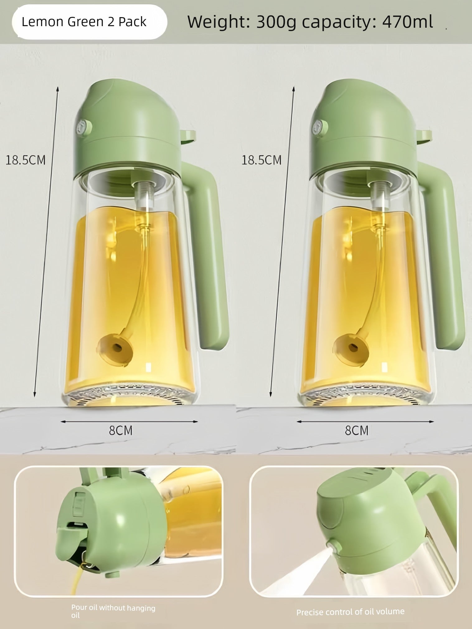 Glass Spray Oil Bottle Jar Spray Dual-Use Air Fryer Kitchen For Home Spray Oil Dispenser Oil Tank Seasoning Edible