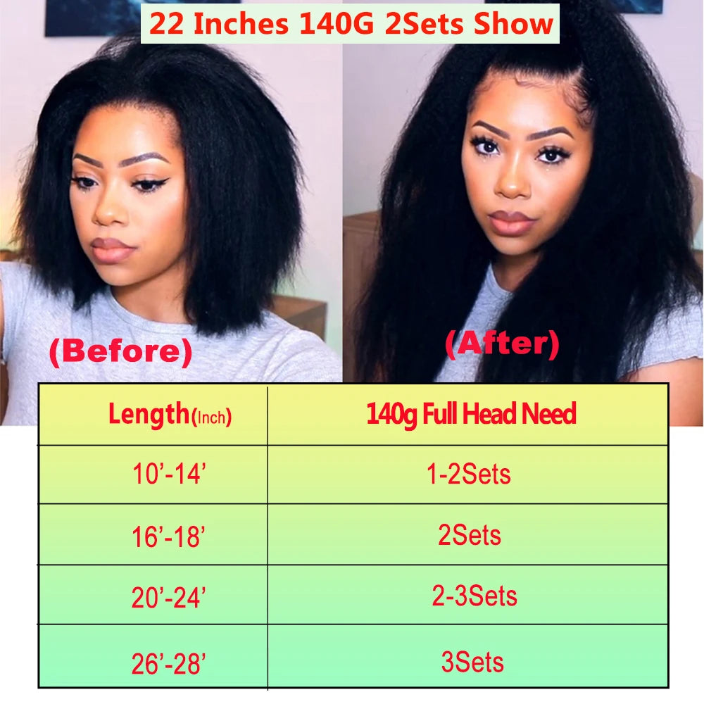 Racily Hair Afro Kinky Straight Clip In Hair Extensions Human Hair Kinky Straight 8Pcs/Set Clip Ins Brazilian Remy Hair 140Gram