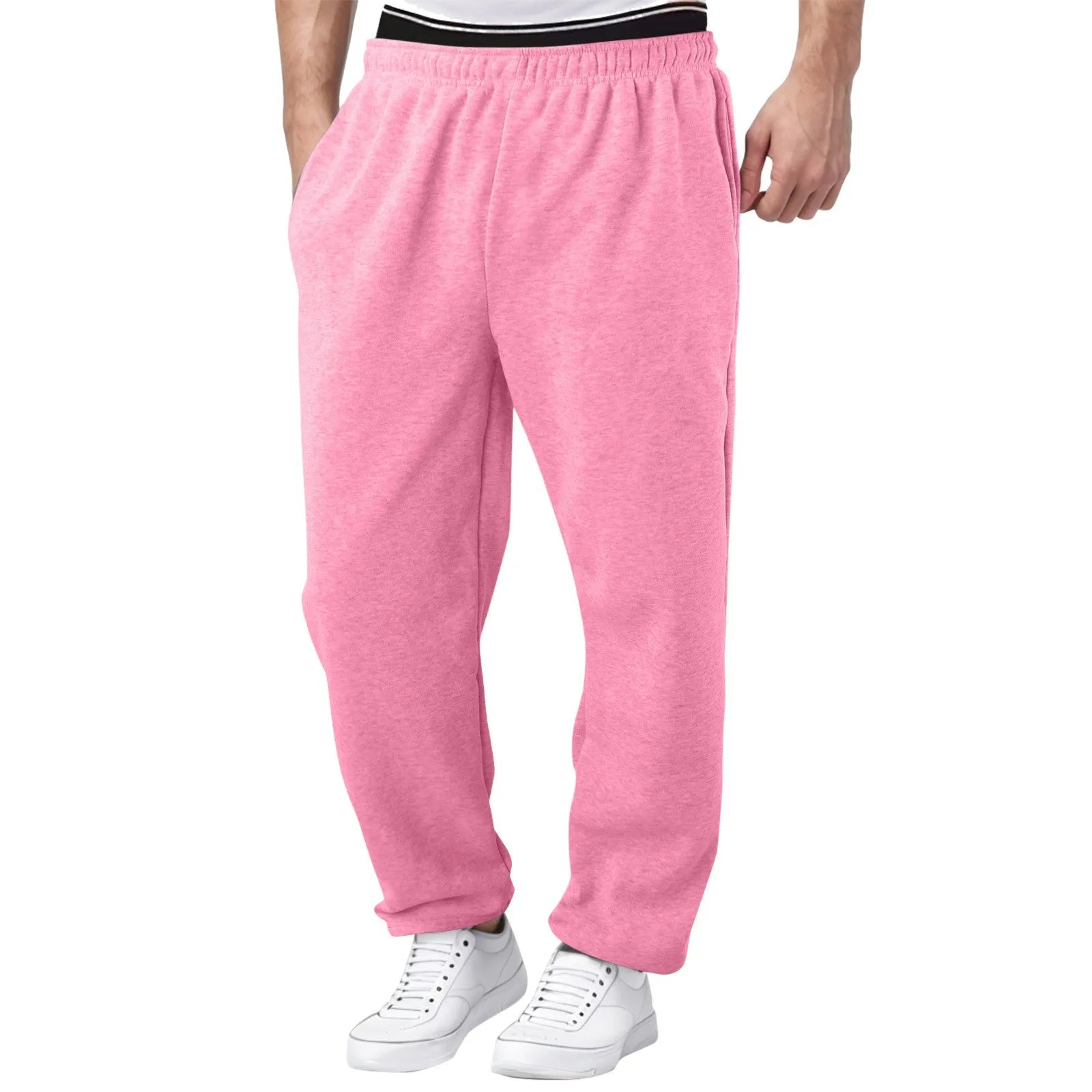 Mens Fleece Lined Sweatpants Wide Straight Leg Pants Bottom Sweatpants Joggers Pants Workout High Waisted Yoga Pants 10 Star