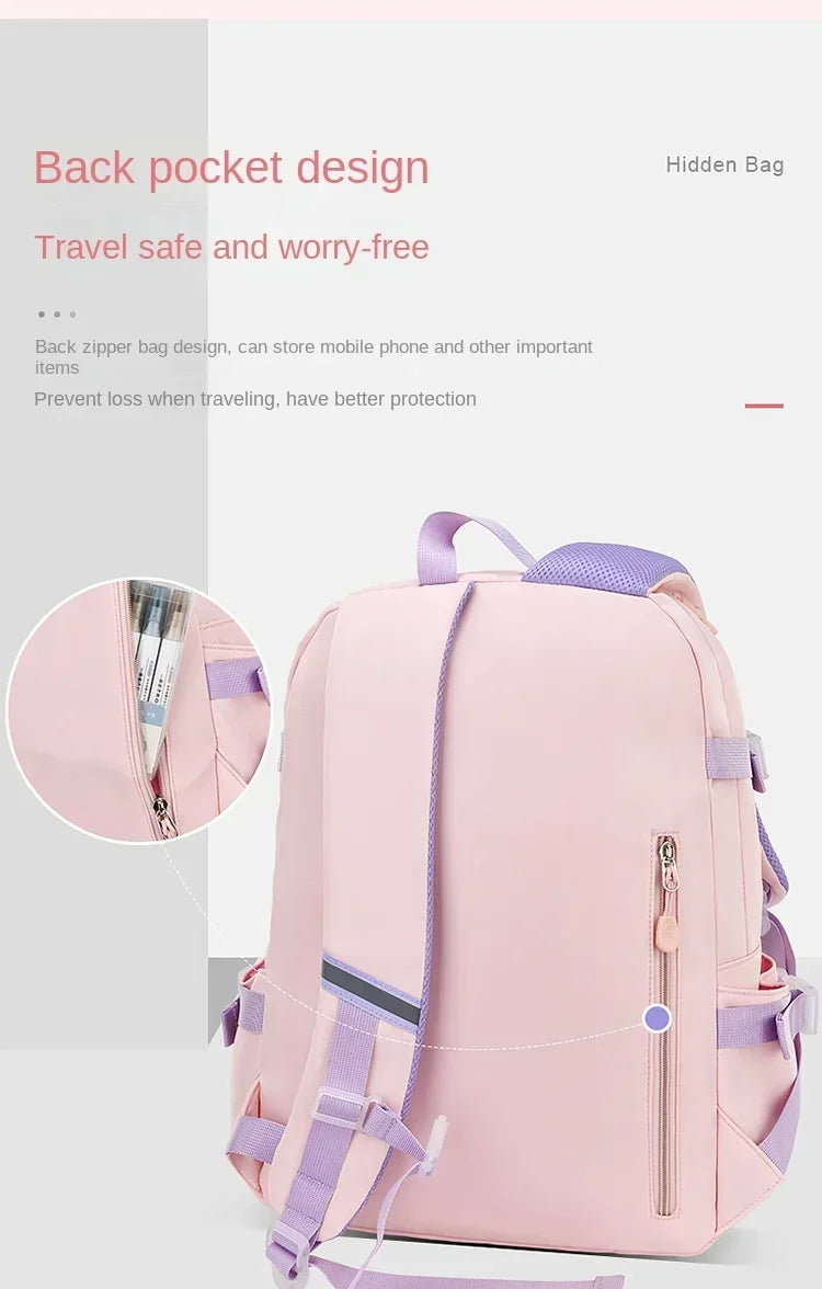 Backpack New Girl Primary School Student Bag Cute Cartoon Kid Junior High School Shoulder Bag Waterproof Children Schoolbag