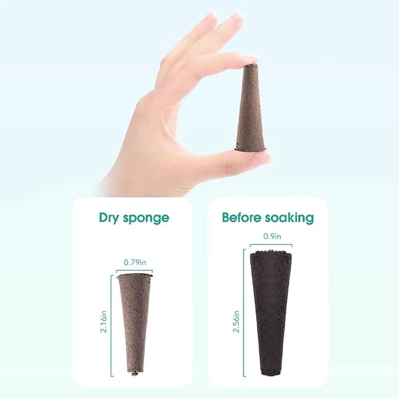 Esponjas de cultivo para usar con Aerogarden, esponjas ecológicas para el crecimiento de plantas hidropónicas, paquete de 50