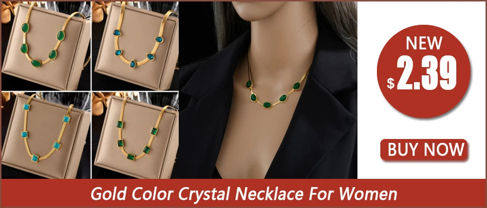DIEYURO 316L Stainless Steel Luxury Non-fading Square Green Crystal Zircon Pendant Necklace Earrings Jewelry Set For Women Gifts