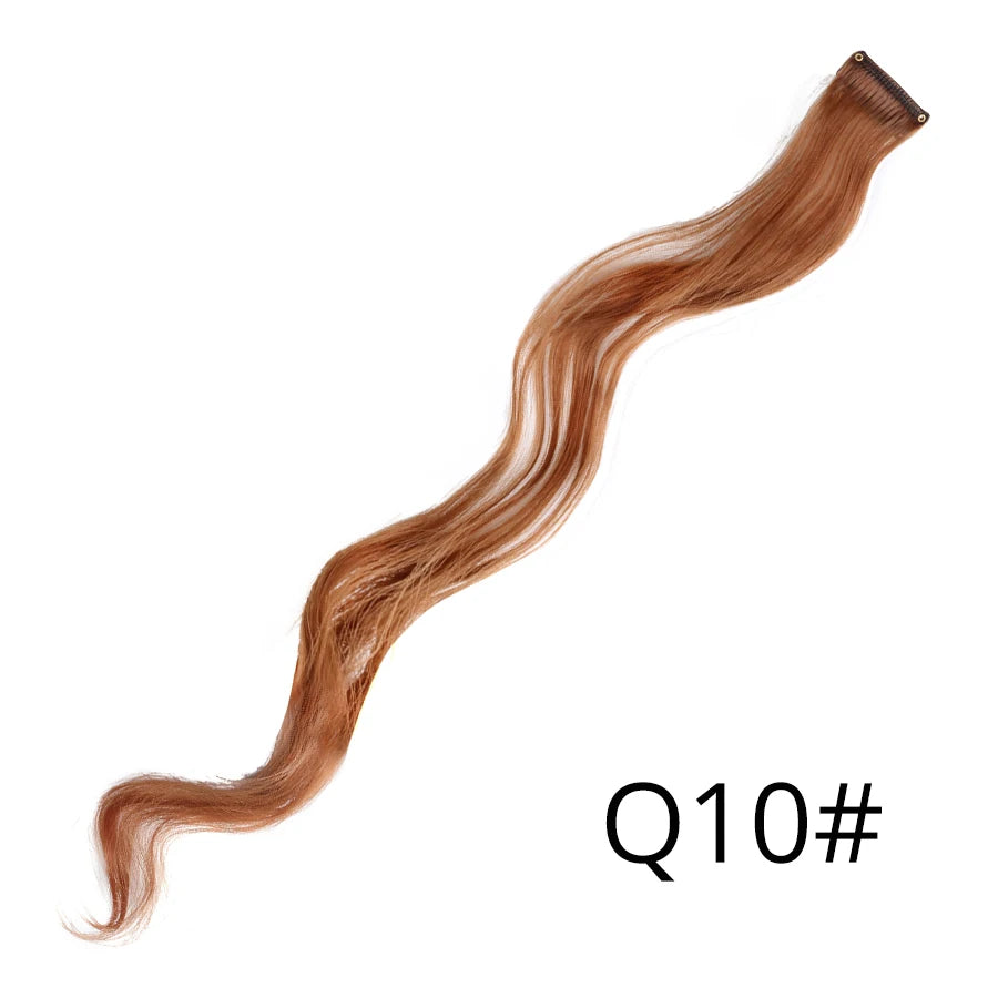 Synthetic Clip In One Pieces Raiinbow Hair Extensions  Straight Synthetic Hair Pieces 18" Long  Ombre Hair Pink Purple Red Blue