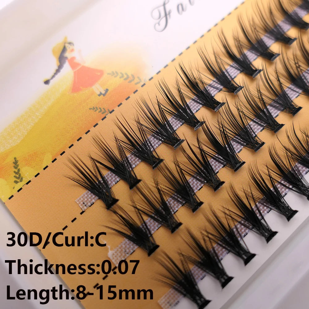 20D/30D Mink Eyelashes 1 Box /60 Bundles Natural eyelashes extension 3D Russia Individual Eyelash Cluster Makeup Tools Eye black