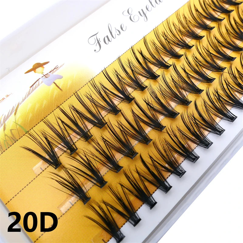 20D/30D Mink Eyelashes 1 Box /60 Bundles Natural eyelashes extension 3D Russia Individual Eyelash Cluster Makeup Tools Eye black