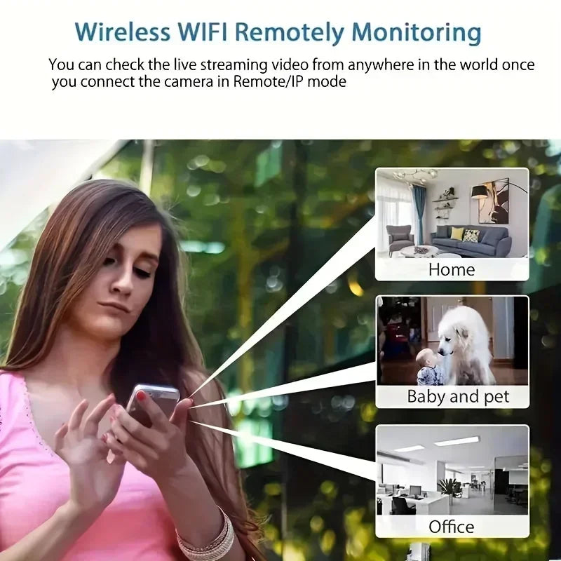 Mini WiFi Camera 1080P HD, Indoor Security Cam with Night Vision, 2-Way Audio, Baby & Pet Monitoring