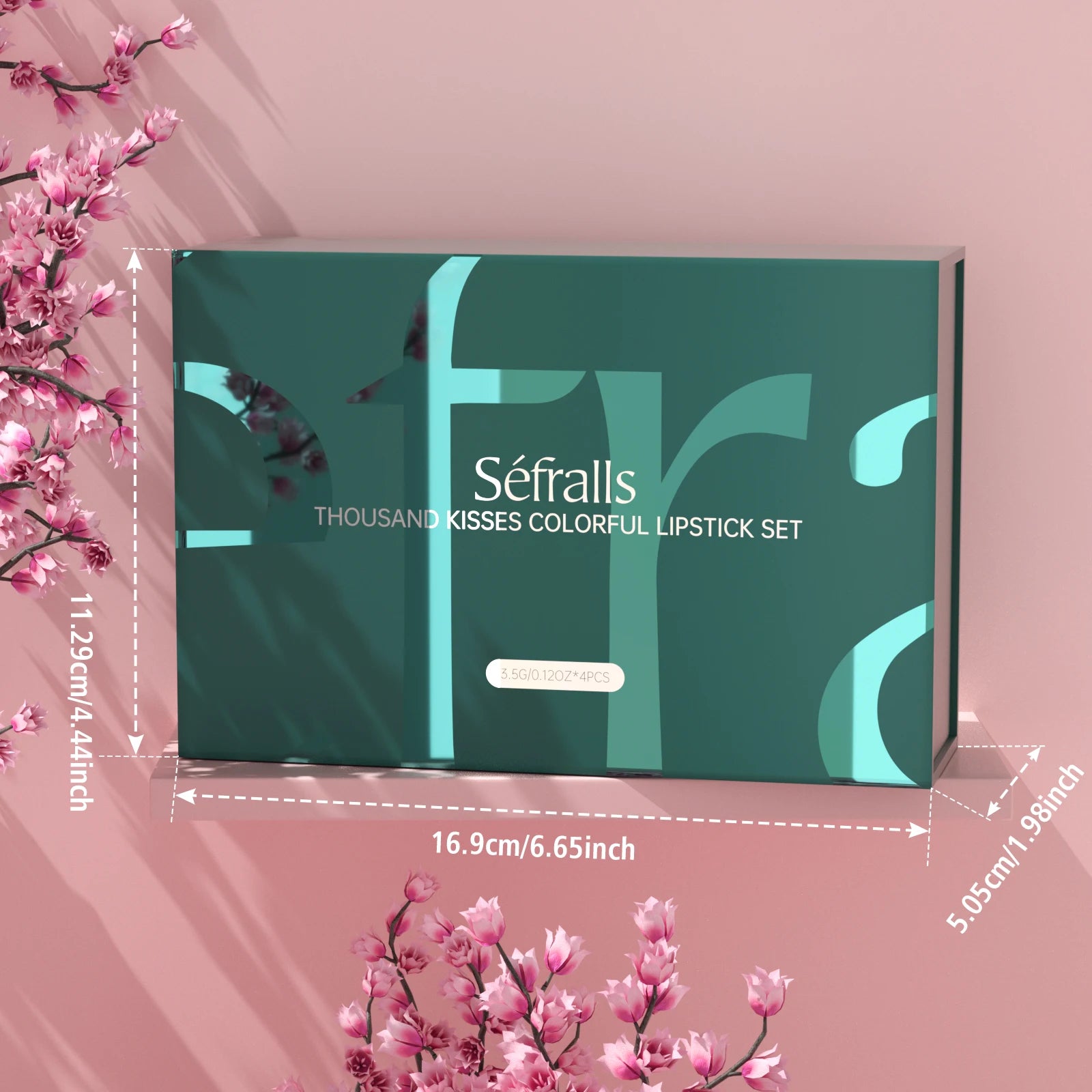 Séfralls THOUSAND KISSES COLORFUL LIPSTICK SET 3.5G/0.12OZ*4PCS Long Lasting Quick-drying Non-Stick Cup Matte Lip Stain Kit