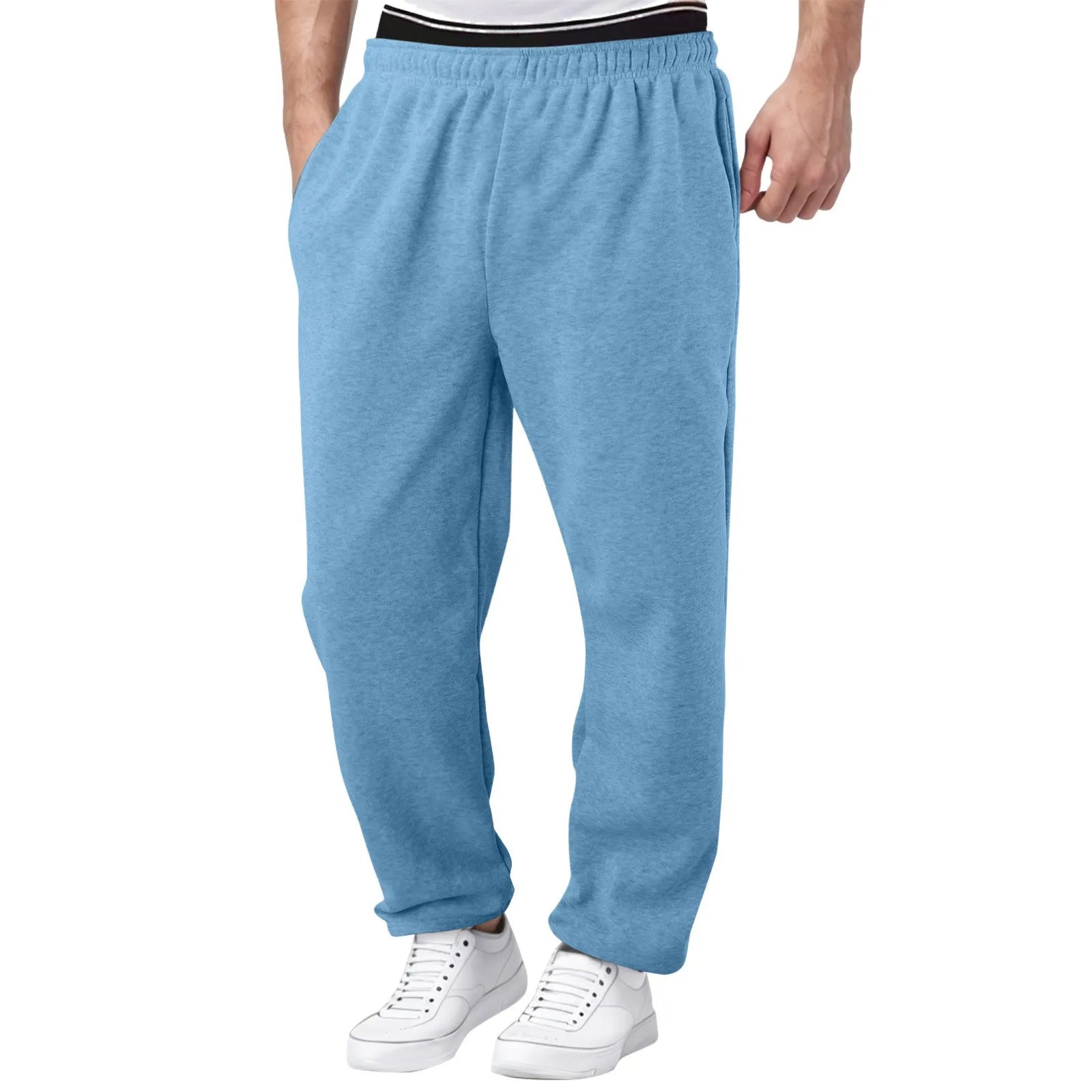 Mens Fleece Lined Sweatpants Wide Straight Leg Pants Bottom Sweatpants Joggers Pants Workout High Waisted Yoga Pants 10 Star