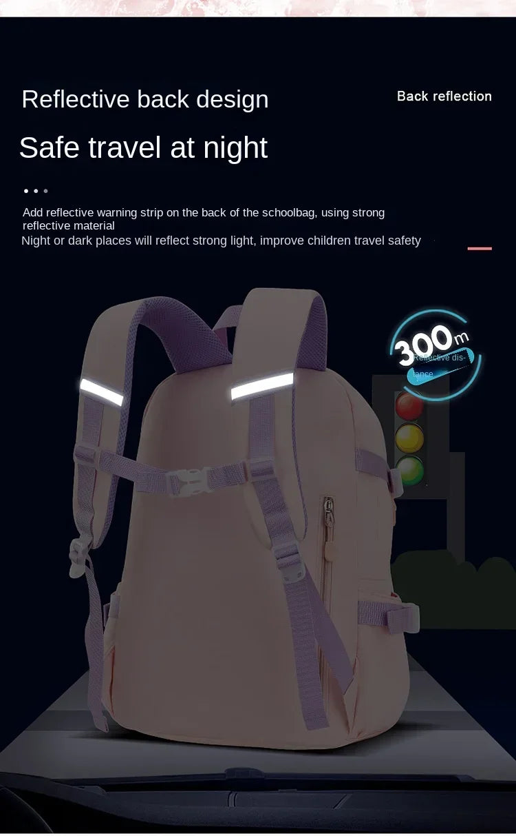 Backpack New Girl Primary School Student Bag Cute Cartoon Kid Junior High School Shoulder Bag Waterproof Children Schoolbag