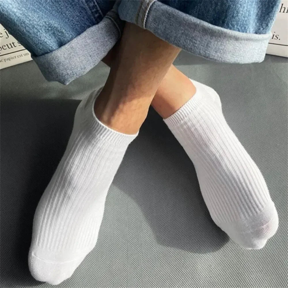 5/10 Pairs High Quality 100% Cotton Men Women Ankle Short Socks Fashion Invisible Sport Sweat-absorbing Girls Low Cut Boat Socks