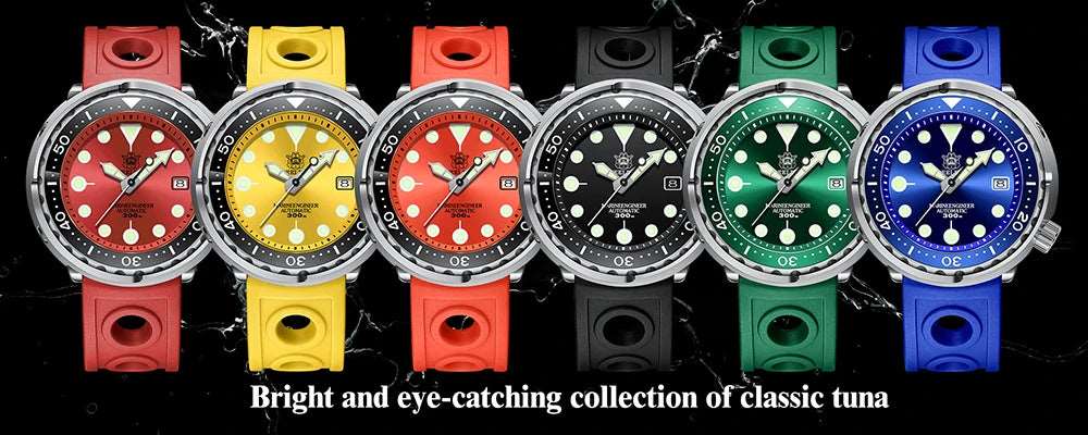 2023 New SD1975 STEELDIVE Tuna Classic Watch For Men Super Luminous Ceramic Bezel 300M Waterproof 316L Case NH35 Dive Wristwatch