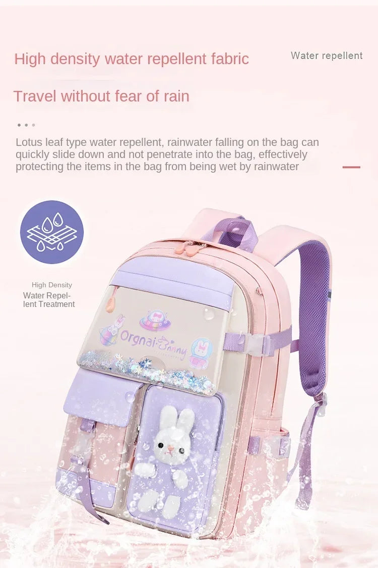 Backpack New Girl Primary School Student Bag Cute Cartoon Kid Junior High School Shoulder Bag Waterproof Children Schoolbag