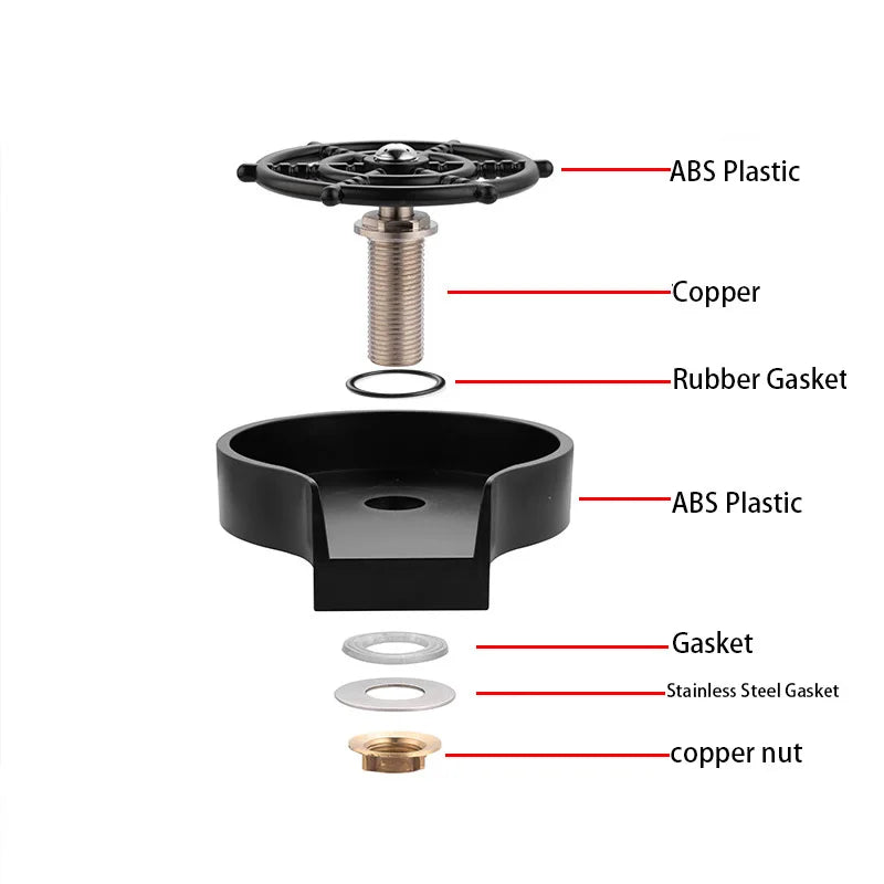 Automatic Glass Cup Washer High Pressure Kitchen Faucet Glass Rinser Stainless Steel Bar Cup Cleaner for Kitchen Sinks Wash Tool