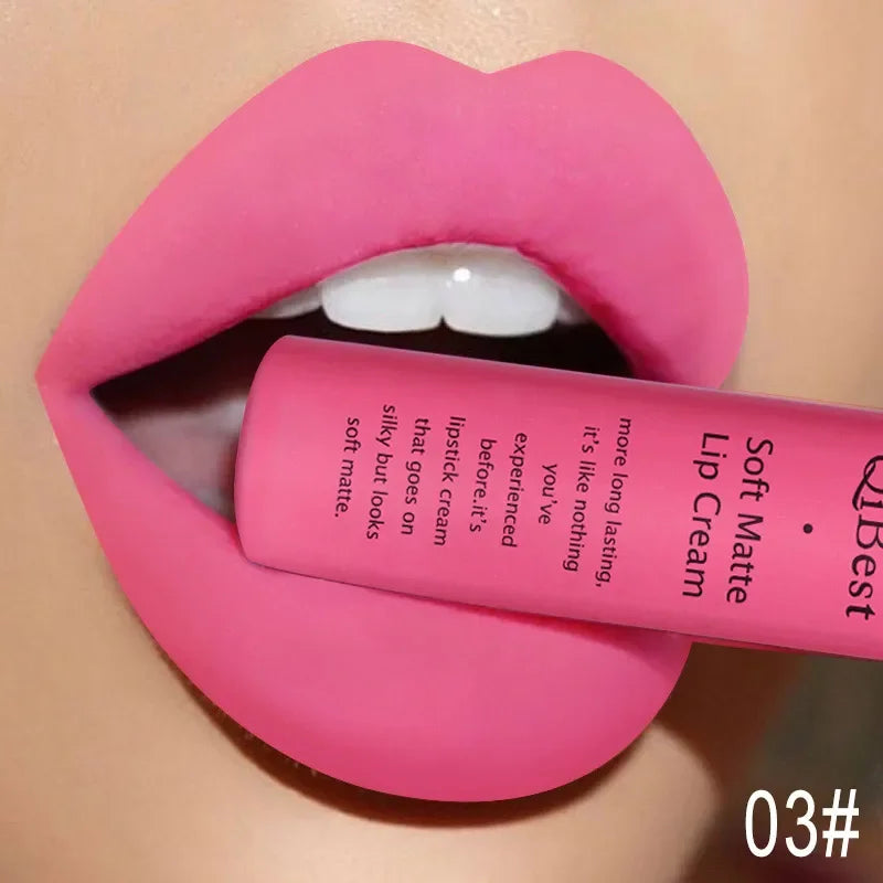New Velvet Matte Lip Gloss Sexy Dark Red Moisturizing Liquid Lipstick Waterproof Long Lasting Non-stick Cup Lips Pigments Makeup