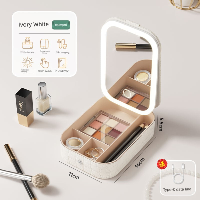 Carrying Foldable Storage Box Integrated Dormitory Makeup Mirror