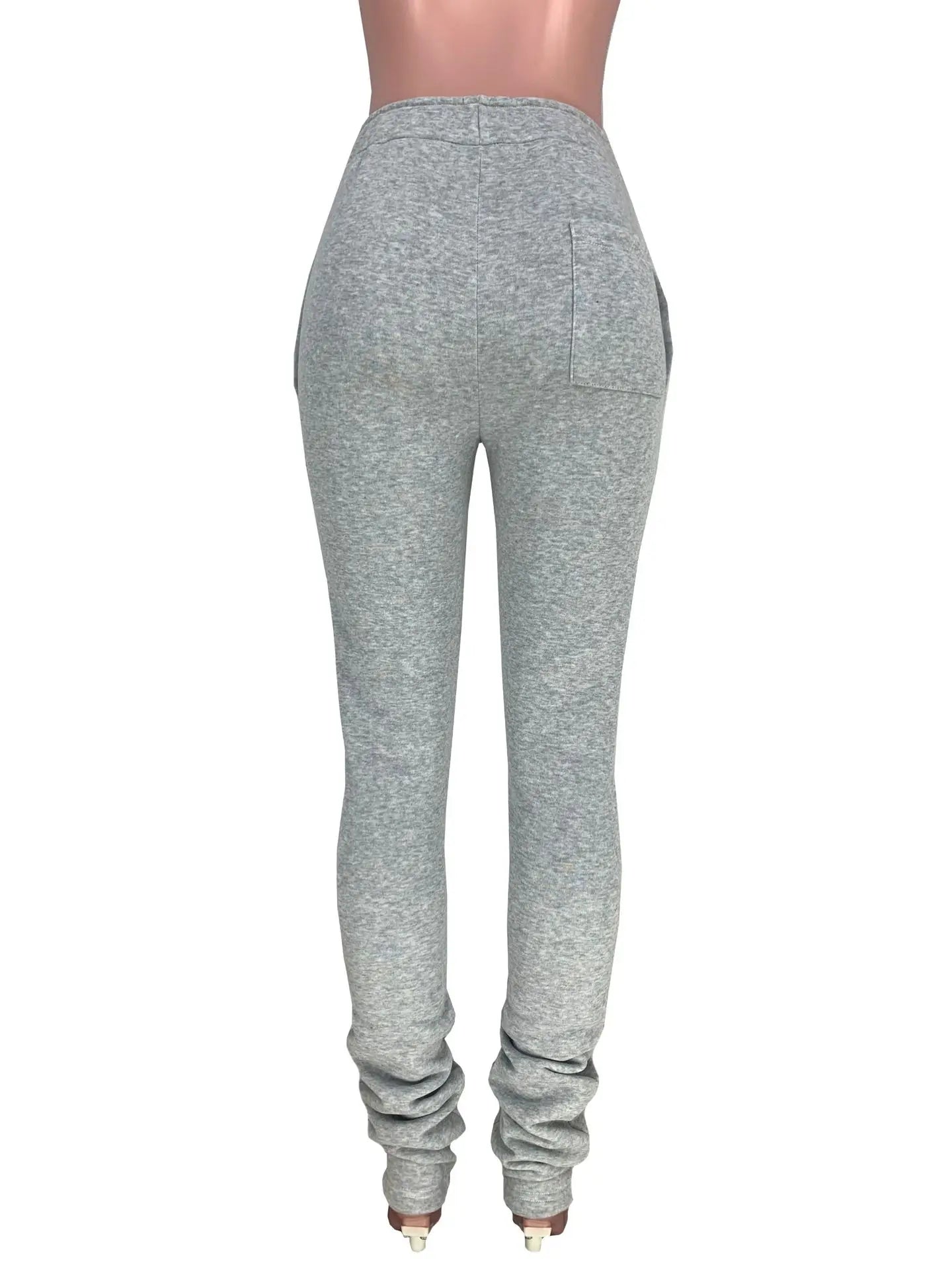 XS-3XL Size Stacked Sweat Pants Fall Winter Womens Mid Waist Thick Stacked Fleece Pants Joggers Long Trousers Sweatpants