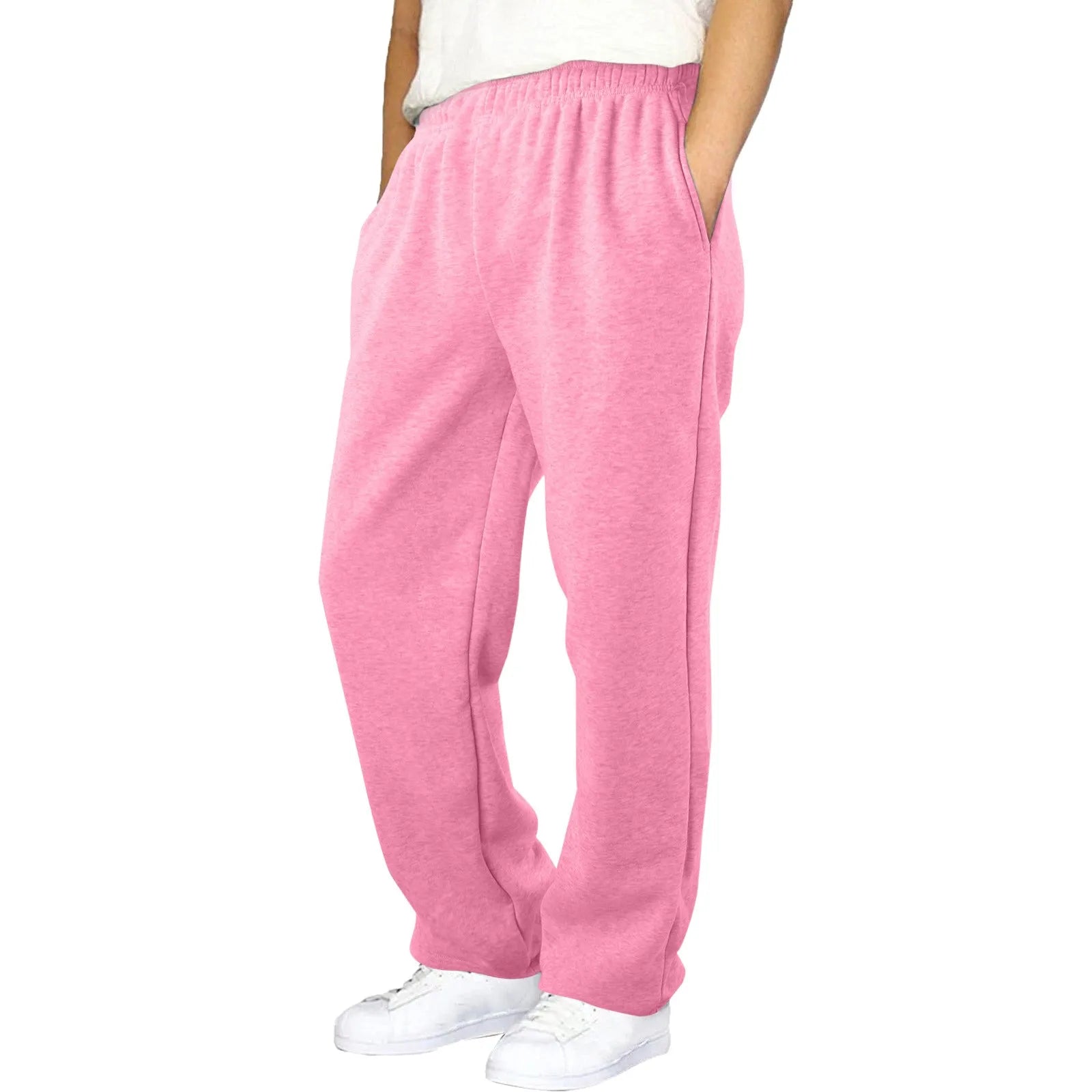 Mens Fleece Lined Sweatpants Wide Straight Leg Pants Bottom Sweatpants Joggers Pants Workout High Waisted Yoga Pants 10 Star