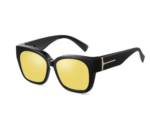 Ralferty Oversize Sunglasses Overlay Polarized UV400 Anti UVA UVB TR90 Light Weight Can Cover On Glasses Driver Shades Women