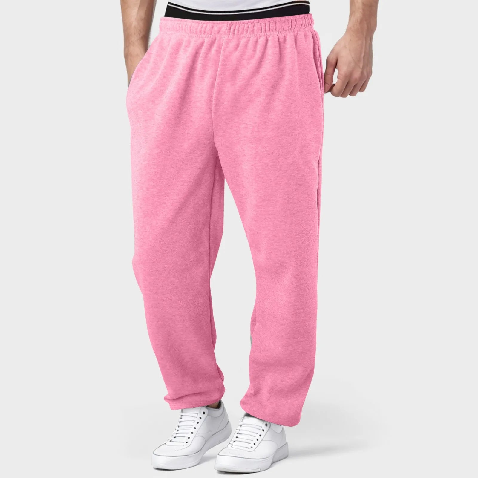 Mens Fleece Lined Sweatpants Wide Straight Leg Pants Bottom Sweatpants Joggers Pants Workout High Waisted Yoga Pants 10 Star