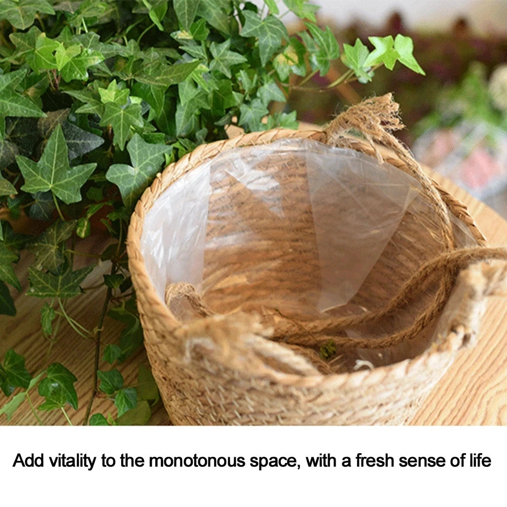 Wohnkultur Garten Anlage Lagerung Korb Hängen Pflanzer Woven Indoor Outdoor Blumentopf Halter Makramee Anlage Kleiderbügel