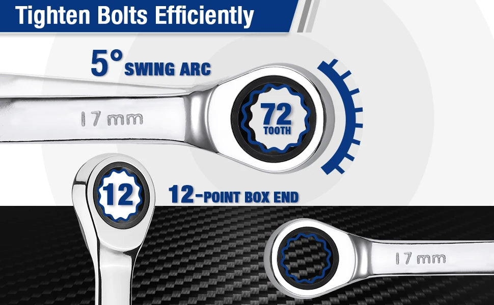 WORKPRO 23pc Ratcheting Wrench Set  with Box ,72 Teeth Wrench with Box, Wrench Repair  Tool Set