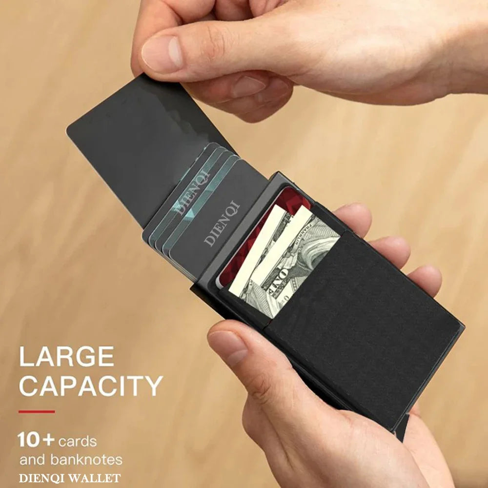 Rfid Credit Card Holder Men Thin Slim Mini Minimalist Wallets Luxury Metal Bank ID Cardholer Case Wallet for Men Carteras \[]pl/