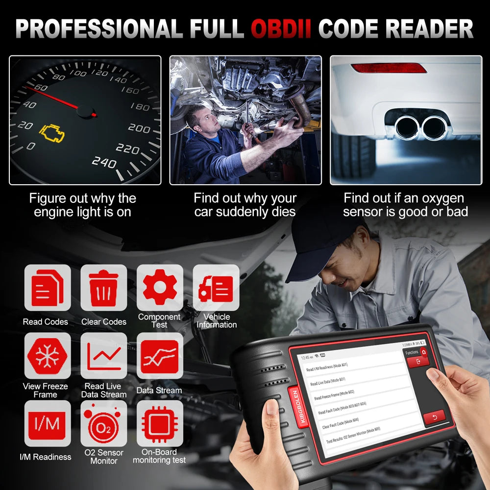 KINGBOLEN S6 OBD Automotive Scanner Bluetooth All System Car Diagnostic Tools 28 Resets IMMO/BMS/TPMS/ABS Bleeding Lifetime Free