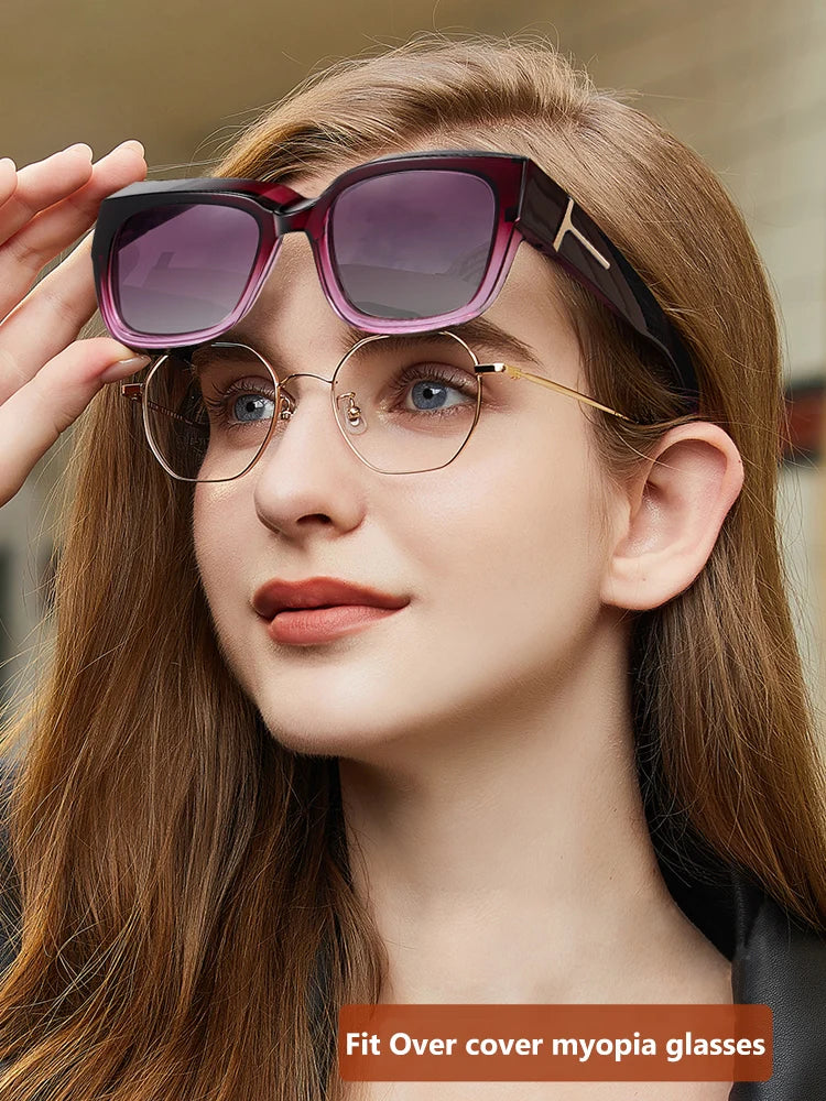 Fit Over Cover Myopia Glasses Polarized Sunglasses For Women Oversize Cover Prescription Men Sun Glasses Myopia Driving eyewear