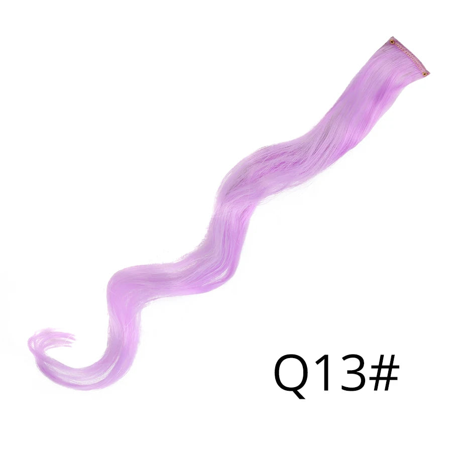 Synthetic Clip In One Pieces Raiinbow Hair Extensions  Straight Synthetic Hair Pieces 18" Long  Ombre Hair Pink Purple Red Blue