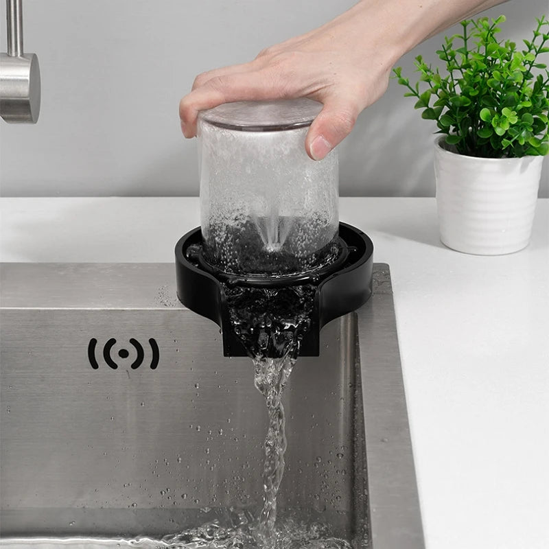 Automatic Glass Cup Washer High Pressure Kitchen Faucet Glass Rinser Stainless Steel Bar Cup Cleaner for Kitchen Sinks Wash Tool