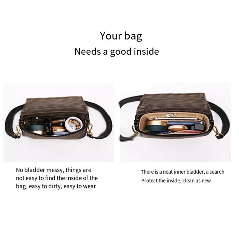 Filzstoff-Einsatztaschen-Organizer, passend für Damen-Baguette-Taschen, Make-up-Tragetaschen, Handtaschen-Organizer, Reise-Innentasche, Kosmetiktaschen